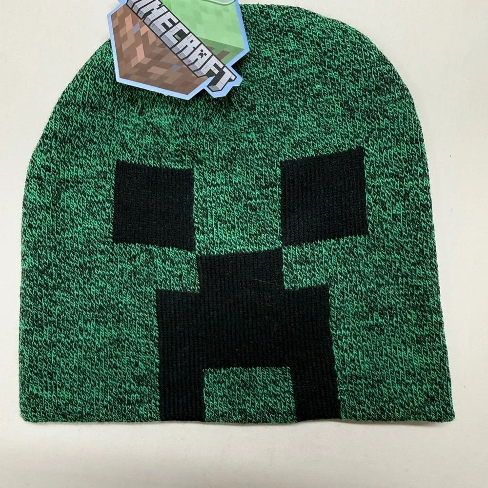 Minecraft Green Creeper Kids Beanie Hat